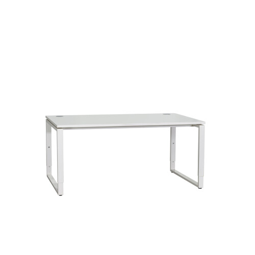 Schreibtisch / weiß / 160 x 80 cm / Kufengestell weiß / 2...