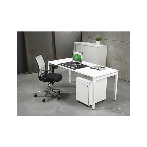 Schreibtisch "Style" 80 x 60 cm - Halifax - Synchro-Holzoptik- Gestellfarbe weiß