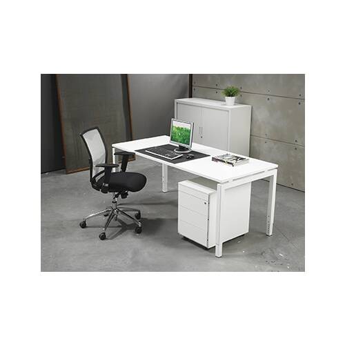 Schreibtisch "Style" 80 x 60 cm - Halifax - Synchro-Holzoptik - Gestellfarbe aluminium