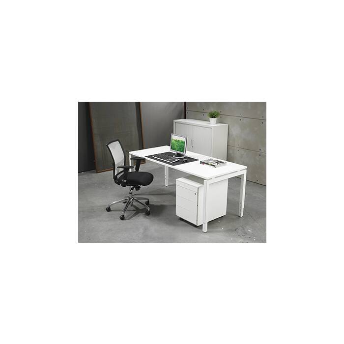 Schreibtisch "Style" 80 x 80 cm - Halifax - Synchro-Holzoptik - Gestellfarbe schwarz