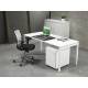 Schreibtisch "Style" 120 x 60 cm - Halifax - Synchro-Holzoptik - Gestellfarbe weiß - mit Kabelkanal