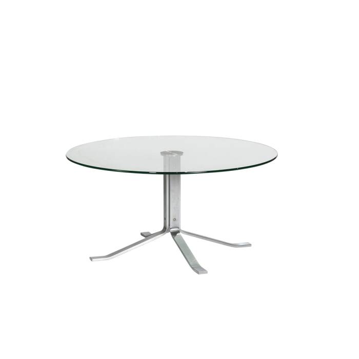 Beistelltisch / Fredericia "Corona" / Coffee Table / Glasplatte / 90 cm Durchmesser