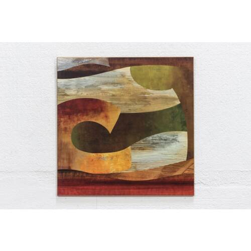 Kunstdruck auf Holz / "Wellen" / 69,5 x 68,5