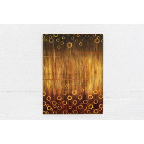 Kunstdruck auf Holz / "Golden Lines" / 80  x 60
