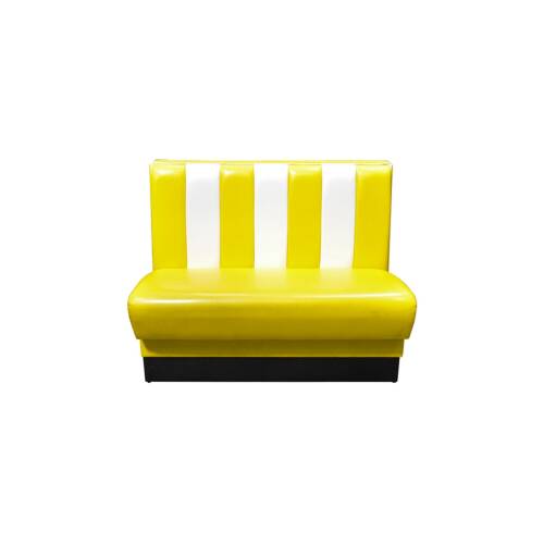 Retro-Lounge-Sofa / Dinerbank / 2-Sitzer / gelb/weiß