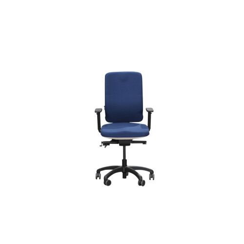 Bürodrehstuhl / Protect "motion.plus" / blau / Hartbodenrollen groß / Unterbau weiß