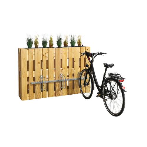 Fahrradständer / für 3 Räder / Holz / inkl Blumenkästen