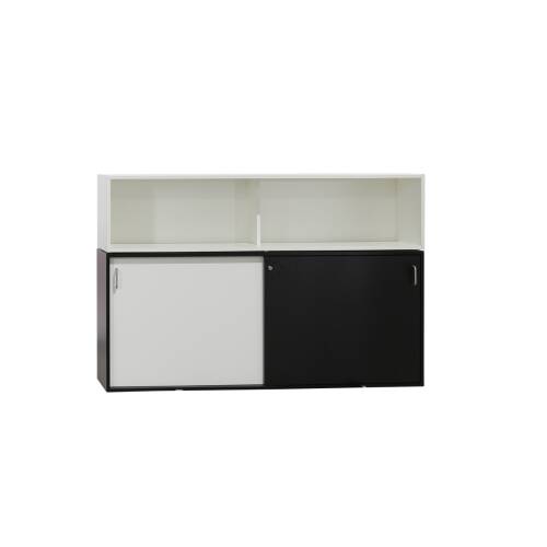Modul-Sideboard / schwarz/weiß / 3 Ordnerhöhen / 172 cm...