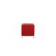 4-tlg. Loungeset / 2 x Sessel / Sitzbank / Kunstleder rot / Glastisch
