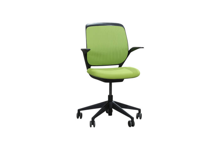 Konferenzstuhl / Arbeitsstuhl für Home Office / Steelcase "cobi" / Netzrücken / grün