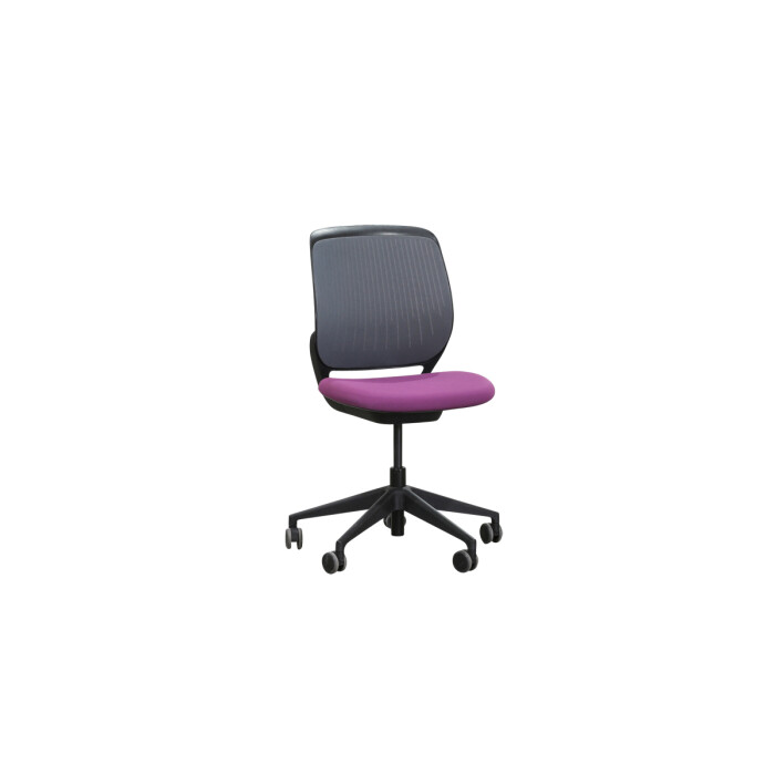 Konferenzstuhl / Arbeitsstuhl für Home Office / Steelcase "cobi" / Netzrücken anthrazit / Sitz lila