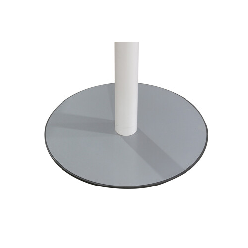 Desklift Besprechungstisch / Kinnarps "Multicom Plus" / weiß / 100 cm Durchmesser / Tellerfuß silber