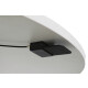 Desklift Besprechungstisch / Kinnarps "Multicom Plus" / weiß / 100 cm Durchmesser / Tellerfuß silber
