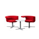 3-tlg. Loungeset / Drabert "Hotspot" / 2 x Sessel rot / Beistelltisch weiß