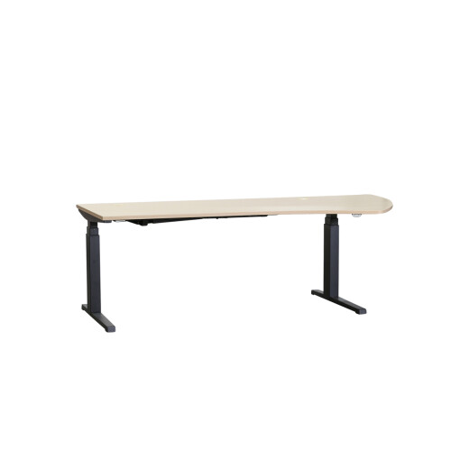 Steh-Sitz-Schreibtisch / Steelcase "ACTIVA LIFT 2" / 220 x 80/110 cm / ahorn / Ausführung rechts