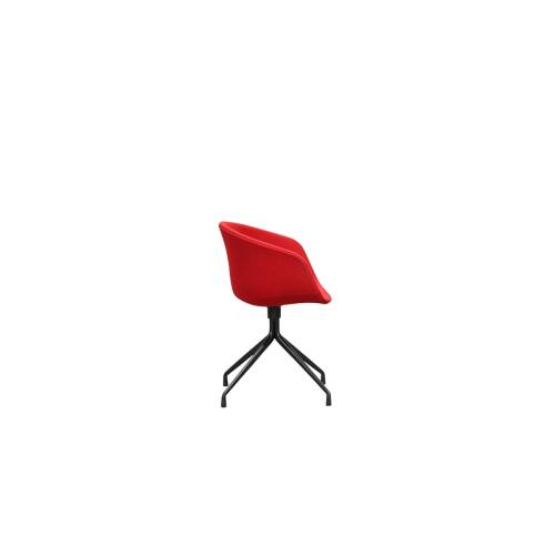 Konferenzstuhl / HAY "About A Chair" / Vollumpolstert rot / Gestell schwarz