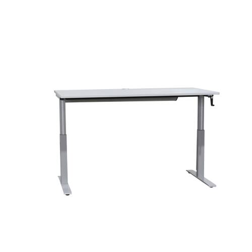 Schreibtisch / Rohde & Grahl / lichtgrau / 160 x 90 cm / Kurbel Höhenverstellung