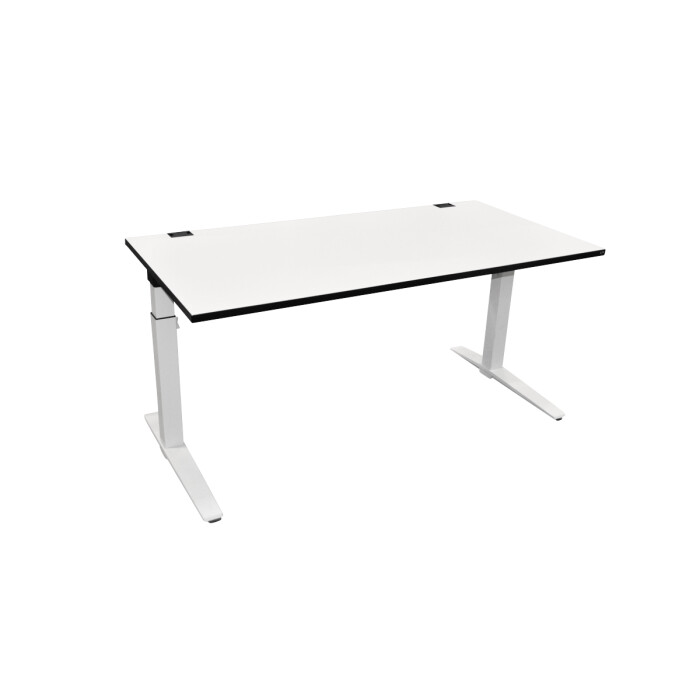 Schreibtisch / TALO.S / wei mit schwarzem Umleimer / 160 x 80 cm 