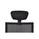 Bürodrehstuhl "NET-SIT XL Edition" mit Netzrücken, Kopfstütze in Leder und Fußkreuz Aluminium, poliert