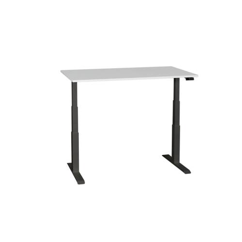 Steh-Sitz-Schreibtisch / Memory Display / elektrisch höhenverstellbar / 120 x 80 cm / Gestell schwarz (RAL 9005)