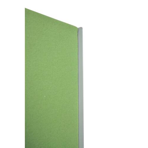Sideboard / weiß / Schwebetür Stoffbezug grün / 3 Ordnerhöhen / 160 cm