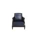Clubsessel / John Hutton "Soft Breeze Club Chair" / Rattan / Leder blau