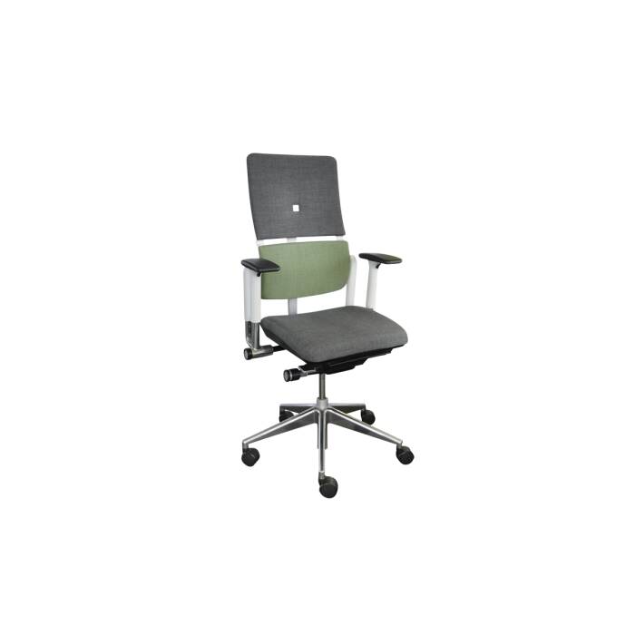 Bürodrehstuhl / Steelcase Please / Rücken grau/grün / Sitz grau
