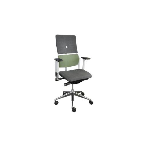 Bürodrehstuhl / Steelcase "Please" / Rücken grau/grün / Sitz grau