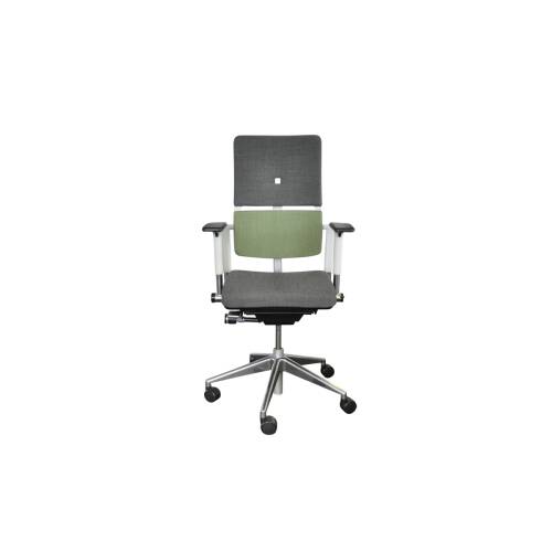 Bürodrehstuhl / Steelcase "Please" / Rücken grau/grün / Sitz grau