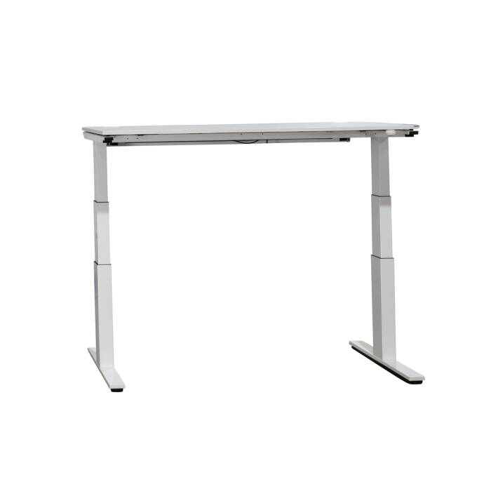 Steh-Sitz-Schreibtisch / Wini Winea Eco / weiß / 173 x 80 cm / T-Fuß weiß