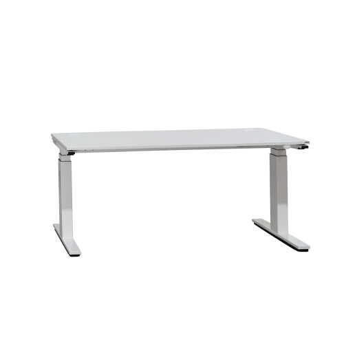 Steh-Sitz-Schreibtisch / Wini "Winea Eco" / weiß / 173 x 80 cm / T-Fuß weiß