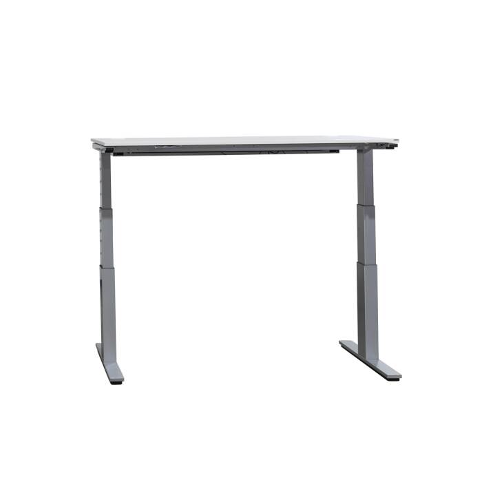 Steh-Sitz-Schreibtisch / Wini Winea Eco / weiß / 160 x 80 cm / T-Fuß silber