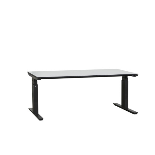 Steh-Sitz-Schreibtisch / Wini "Winea Eco" / weiß, Umleimer schwarz / 180 x 80 cm