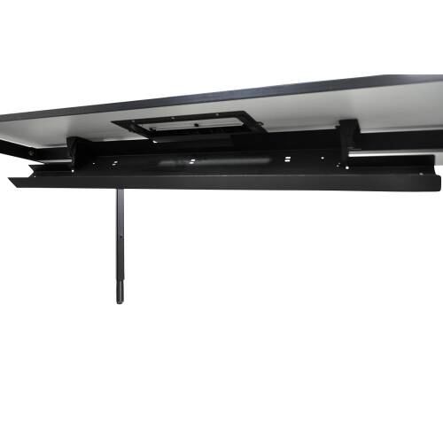 Schreibtisch / Steelcase "Frame One" / 160 x 80 cm / weiß, Umleimer schwarz / Kabelklappe