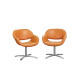 2er Set Konferenzstuhl / Kusch + Co. "Volpe" / Leder orange