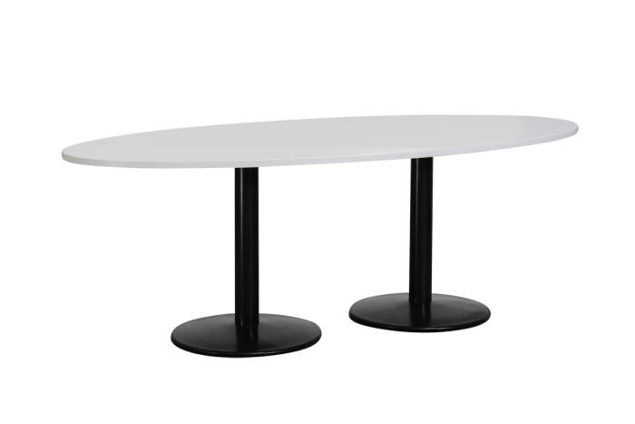 Konferenztisch / VS Büromöbel / weiß / 210 x 100 cm / Tellerfüße schwarz