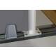 Bench / Doppel-Arbeitsplatz / Steelcase / 195 x 160 cm / weiß / inkl. Trennwand grau / LED-Leuchte / Anbauregal
