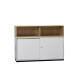 Sideboard / Steelcase "Share It" / weiß / Aufsatz eiche natur / 160 cm / 3 Ordnerhöhen