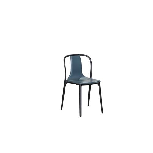 2er Set Besucherstuhl / vitra "Belleville Chair" / meerblau/schwarz