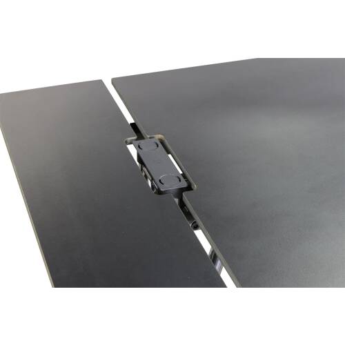 90° Winkel-Schreibtisch / Tecno "Nomos" / HPL Platten schwarz / 200 x 180,5 cm