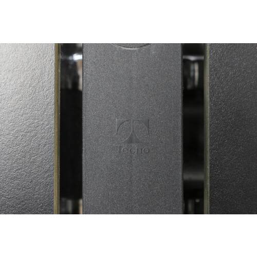 90° Winkel-Schreibtisch / Tecno "Nomos" / HPL Platten schwarz / 200 x 180,5 cm