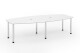 Besprechungstisch "Meeting" mit Chromgestell, Tischplatte weiß - Kante silber