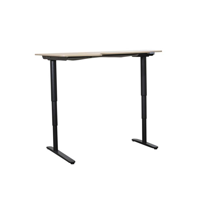 Steh-Sitz-Schreibtisch / IKEA BEKANT / eiche / Freiform links / 160 x 110 cm