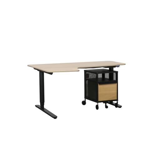 Steh-Sitz-Schreibtisch / IKEA "BEKANT" / eiche / Freiform links / 160 x 110 cm