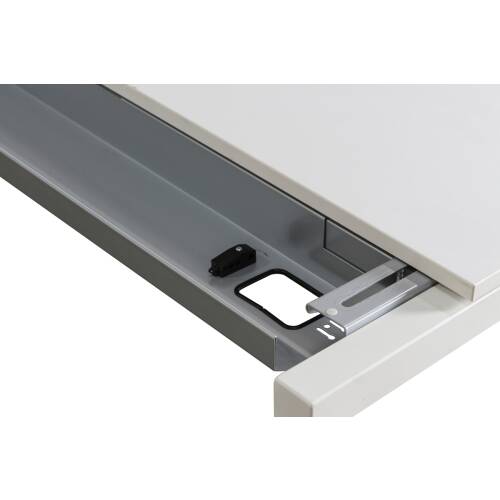 Schreibtisch / Ophelis / weiß / 200 x 80 cm / Schiebeplatte