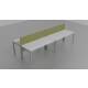 2er Callcenter / 2 x Schreibtisch "Style" / 180 x 80 cm / weiß / Gestellfarbe aluminium - in verschiedenen Ausführungen