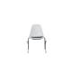 Stapelstuhl / Besucherstuhl / vitra "Eames Plastic Side Chair DSS" / reinweiß / Sitzkissen grau