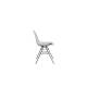 Stapelstuhl / Besucherstuhl / vitra "Eames Plastic Side Chair DSS" / reinweiß / Sitzkissen grau
