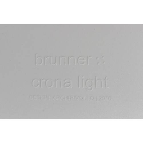 Schalenstuhl / Brunner "crona light" / weiß / Sitzkissen grau / auf Rollen