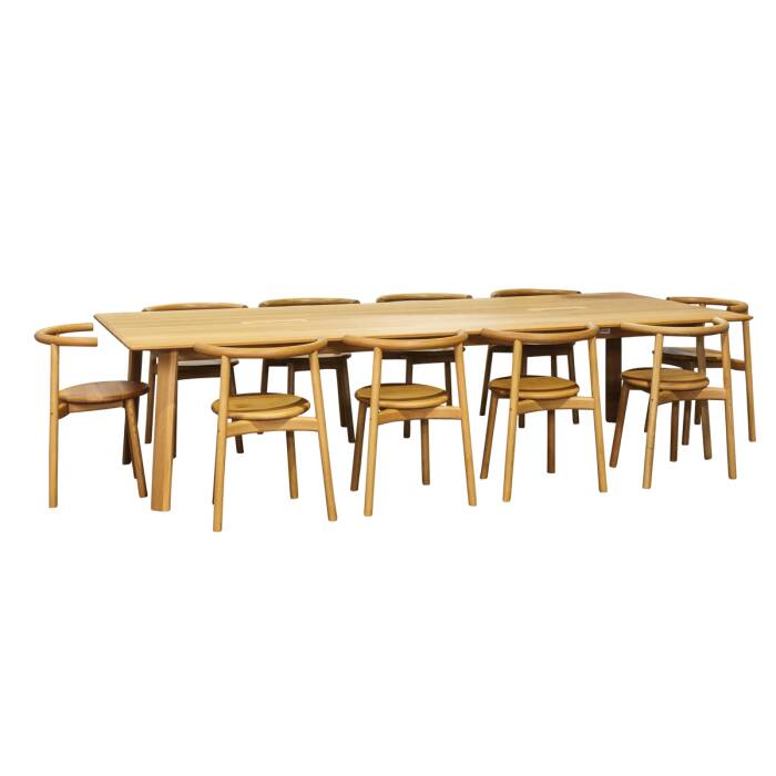 Konferenz-Set / Tisch Hem Alle / 300 x 120 cm / eiche / 10 Stühle Mattiazzi MC5